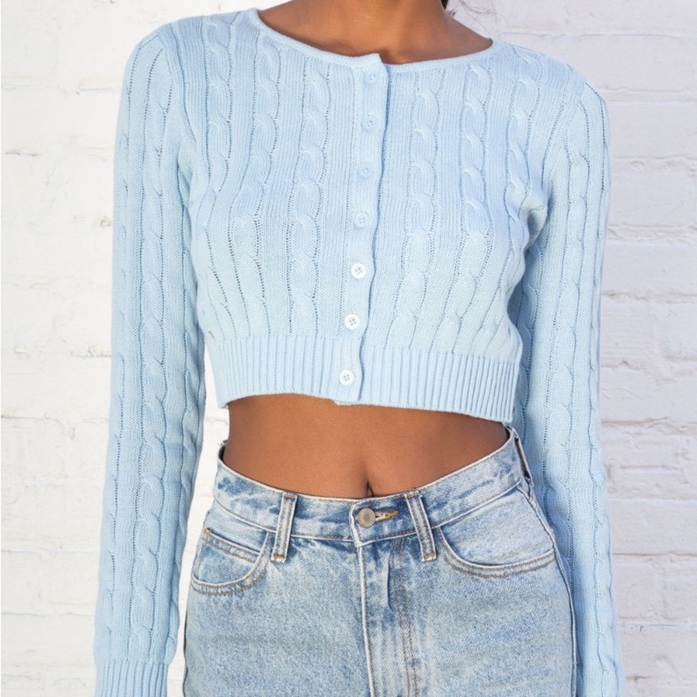 Brandy Melville Blue Cable Knit Sweater